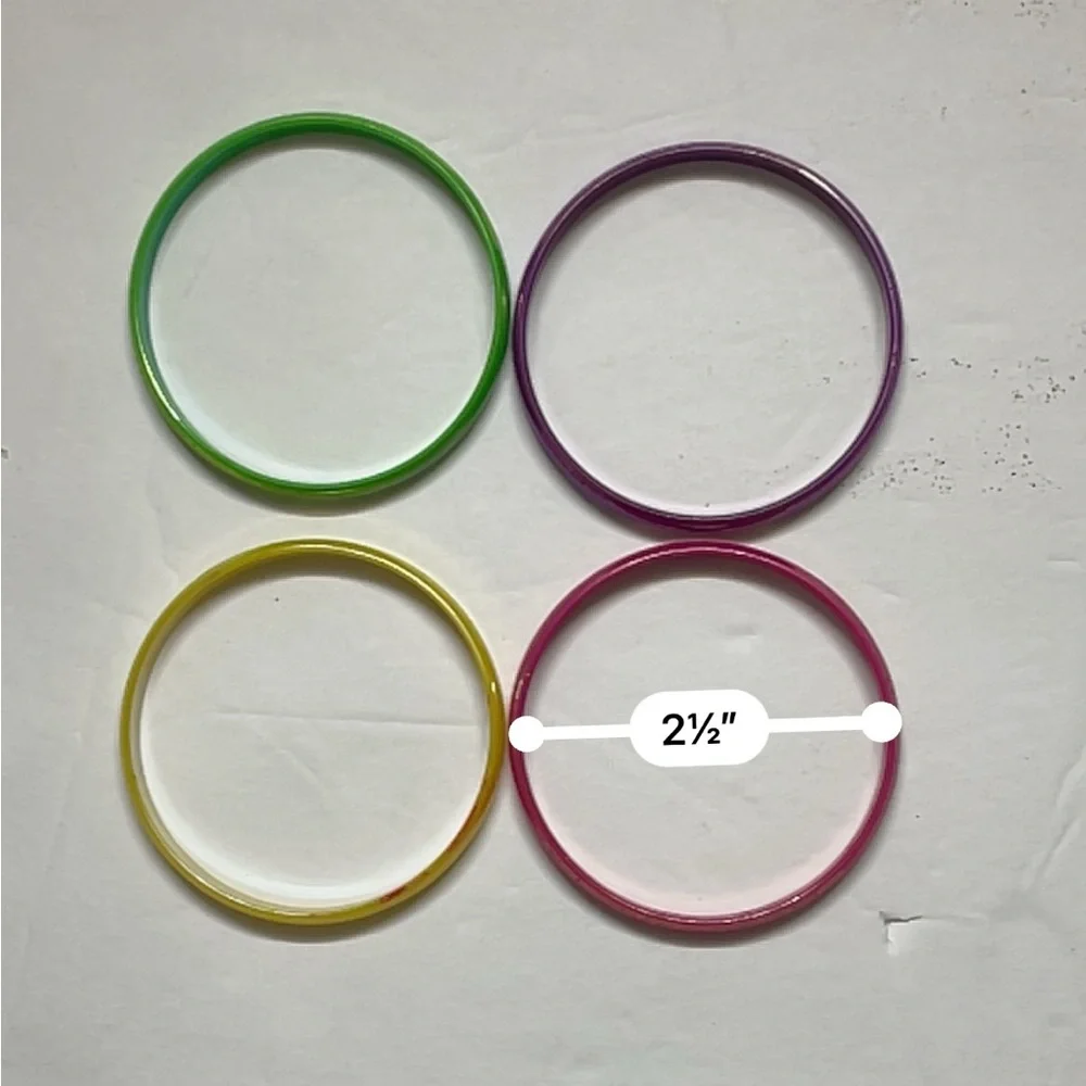 4 Set Colorful Hard Plastic Girls Bracelet